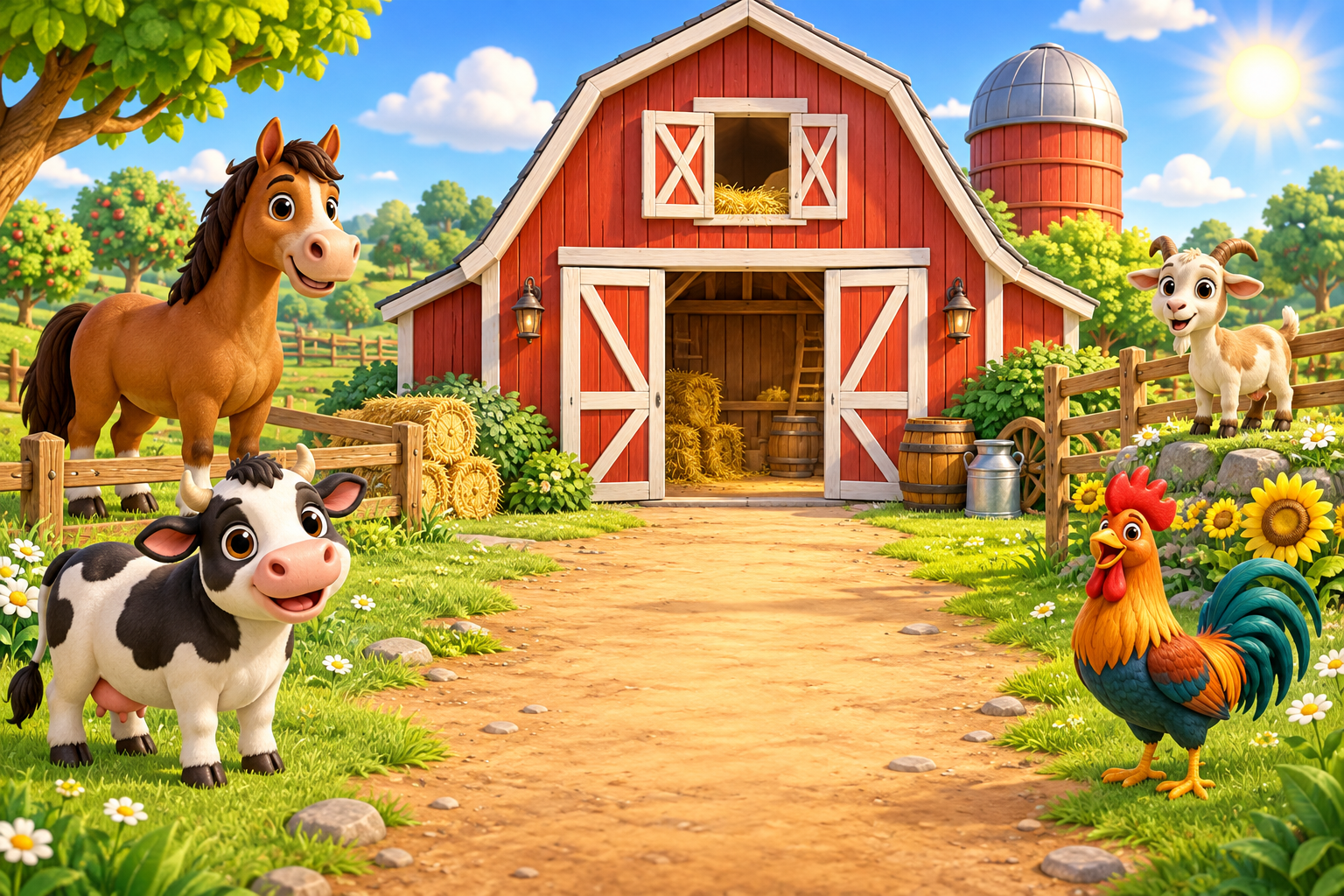 The path toward the barnyard