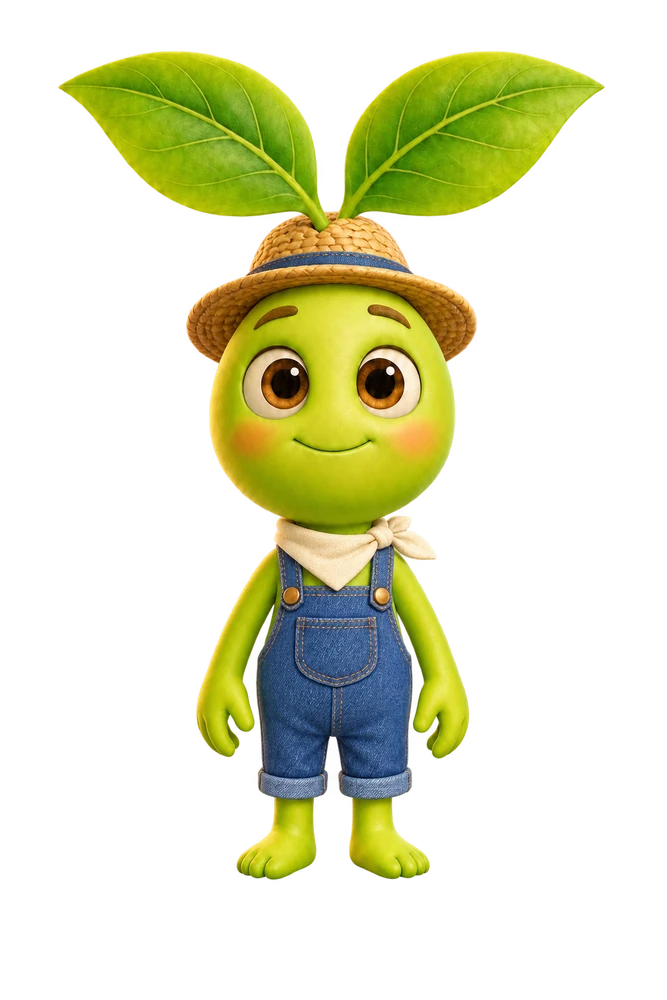 Farmer Sprout standing in the barnyard